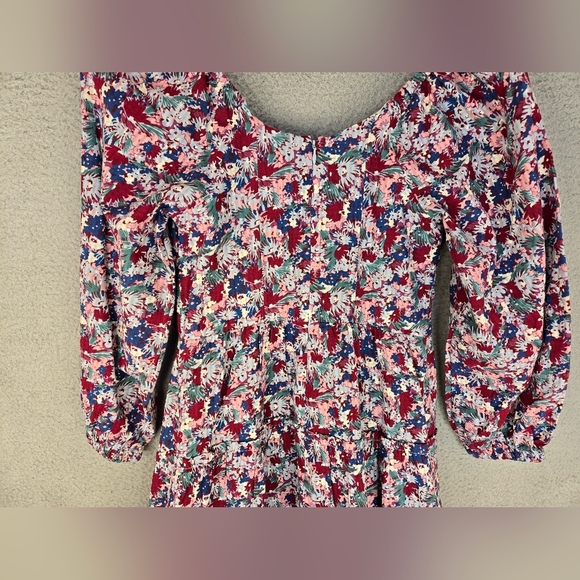 Madewell Amalia Womens Floral Tiered Mini Dress Sz 00 Spring Summer Festival - Picture 12 of 13